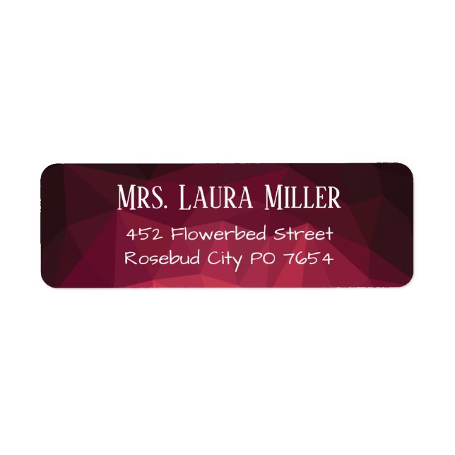 Modern red pink elegant address label (Front)