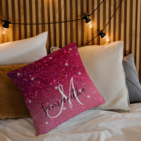 Modern Red & Pink Glitter Sparkles Name