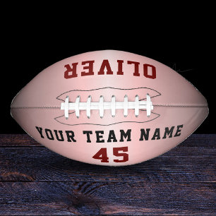 Modern Red Pink Metallic Player Team Name Number  Football