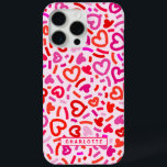 Modern Red Pink Purple Romantic Love Heart Pattern iPhone 15 Pro Max Case<br><div class="desc">Modern Red Pink Purple Romantic Love Heart Pattern iPhone 15 Pro Max Cases features a modern red, pink and purple love heart pattern with your personalised name below in modern script typography. Perfect gift for her for Valentine's Day, birthday, mum for Mother's Day, girlfriend, sweetheart for Christmas and holidays. Designed...</div>