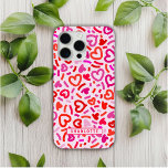 Modern Red Pink Purple Romantic Love Heart Pattern iPhone 15 Pro Max Case<br><div class="desc">Modern Red Pink Purple Romantic Love Heart Pattern iPhone 15 Pro Max Cases features a modern red, pink and purple love heart pattern with your personalised name below in modern script typography. Perfect gift for her for Valentine's Day, birthday, mum for Mother's Day, girlfriend, sweetheart for Christmas and holidays. Designed...</div>