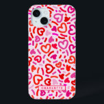 Modern Red Pink Purple Romantic Love Heart Pattern iPhone 15 Mini Case<br><div class="desc">Modern Red Pink Purple Romantic Love Heart Pattern iPhone 15 Plus Cases features a modern red, pink and purple love heart pattern with your personalised name below in modern script typography. Perfect gift for her for Valentine's Day, birthday, mum for Mother's Day, girlfriend, sweetheart for Christmas and holidays. Designed by...</div>