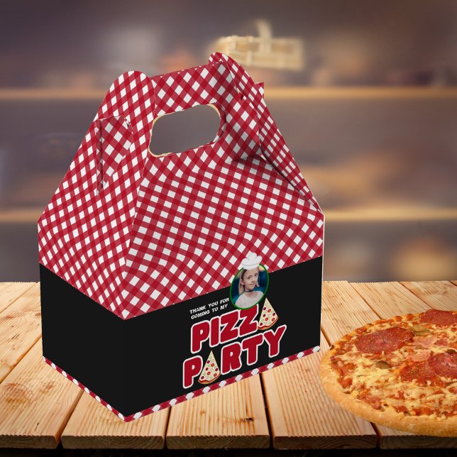 Modern Red Pizza Party Kids Birthday  Favour Box (Creator Uploaded)