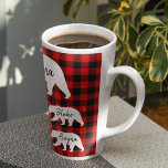 Modern Red Plaid And White Mama Bear Latte Mug<br><div class="desc">Best Personalised Gift For Mothers day,  Christmas,  Woman's day or Mum Birthday. Surprise Mum With a Gift That’s As Amazing As She Is.</div>
