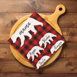 Modern Red Plaid And White Mama Bear Tea Towel<br><div class="desc">Best Personalised Gift For Mothers day,  Christmas,  Woman's day or Mum Birthday. Surprise Mum With a Gift That’s As Amazing As She Is.</div>