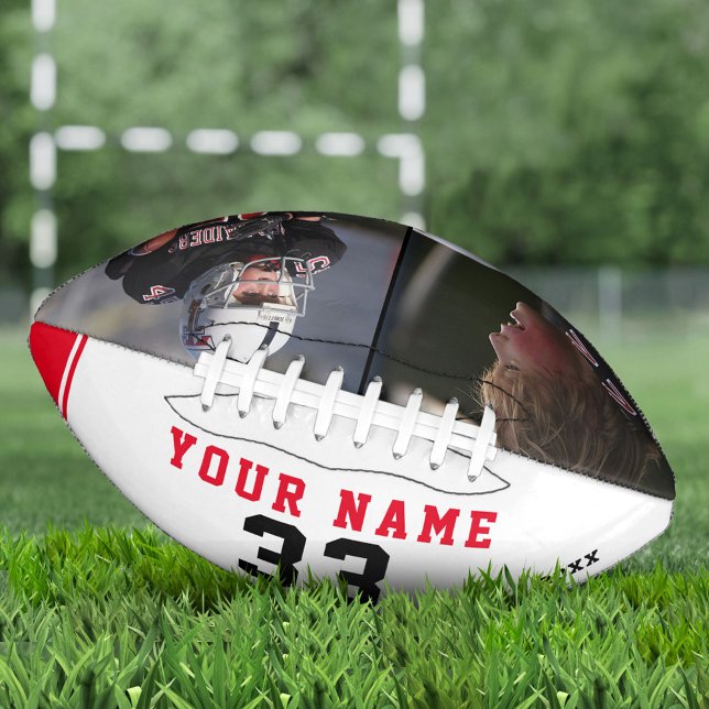 Modern Red Player Name Number 2 Photo Collage  Foo Football (Creator Uploaded)