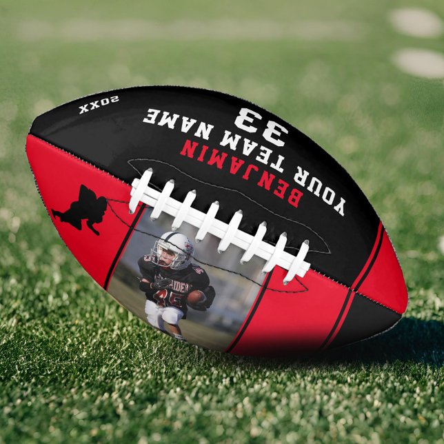 Modern Red Player Number Team Photo Football (Creator Uploaded)