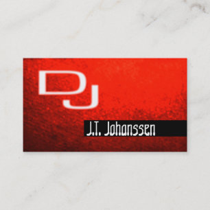 Modern Red Professional DJ Business Card