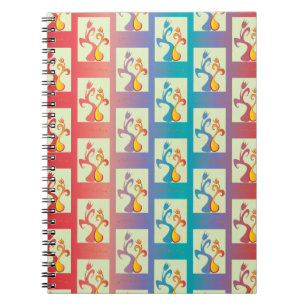 Modern Red, purple and blue Tulip Couple pattern Notebook