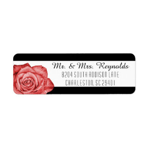 Modern Red Rose Black & White Striped Custom
