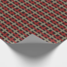 Modern Red Sage Black Christmas Plaid