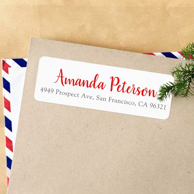 Modern Red Script Address Label (Creator Uploaded)