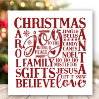 Modern Red Script Fun Christmas Subway Art