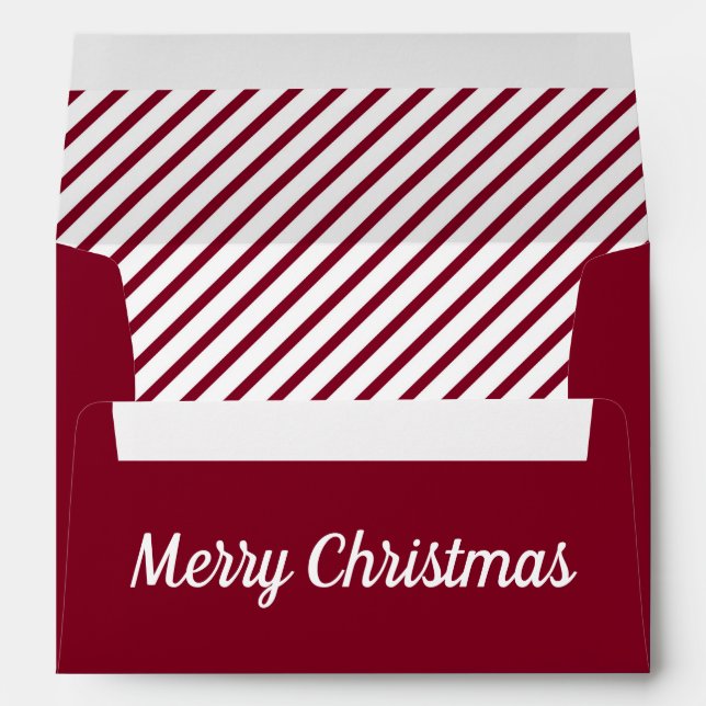 Modern Red Script Merry Christmas Envelope (Back (Bottom))