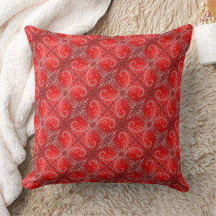 Modern Red Snowflake Pattern Cushion