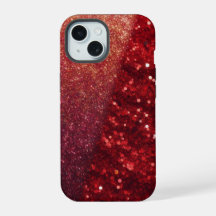 Modern Red Sparkle Glitter Phone Case / iPhone 15