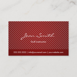 Modern Red Stripes Golf Business Card