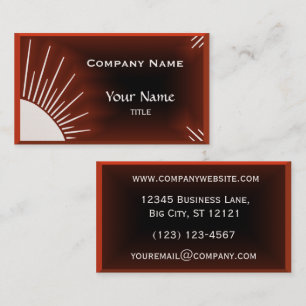 Modern Red Sun Corporate Business Card