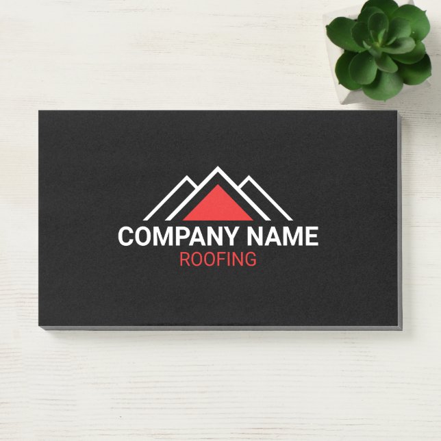 Modern Red Triangle Building Roofing QR Code Post-it Notes (Office)