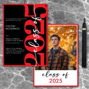 Modern Red Typography Graduation Announcement