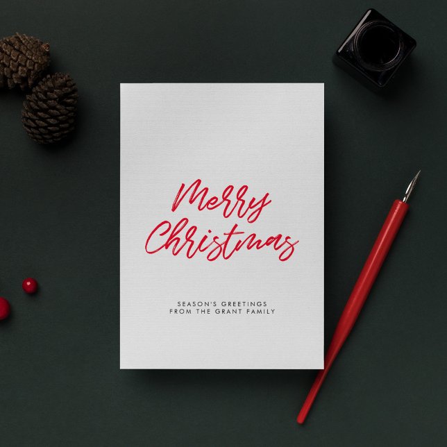 Modern red typography Merry Christmas card (Creator Uploaded)