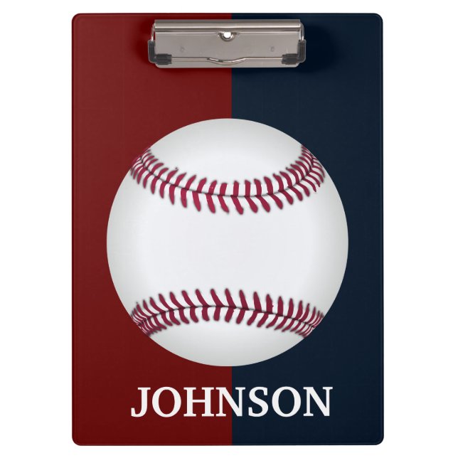 Modern Red, White, and Blue Baseball Clipboard (Front)