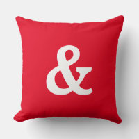Modern Red & White & (and sign) Button 