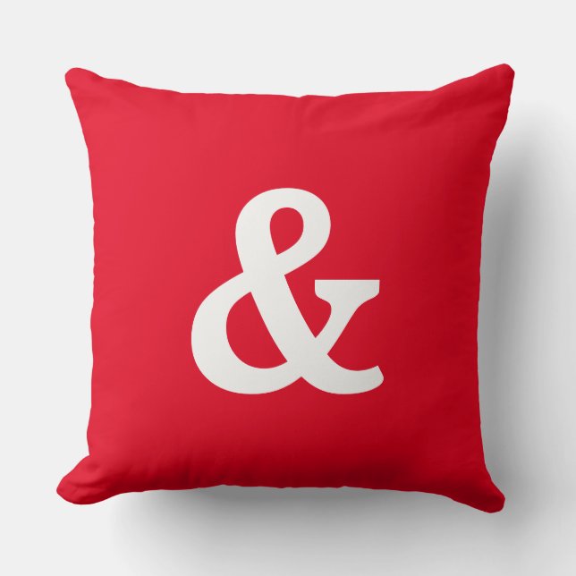 Modern Red & White & (and sign) Button  Cushion (Front)