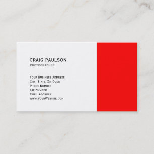 Modern Red White Black Business Card