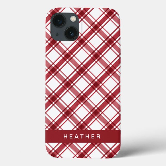 Modern Red White Case-Mate iPhone Case (Back)