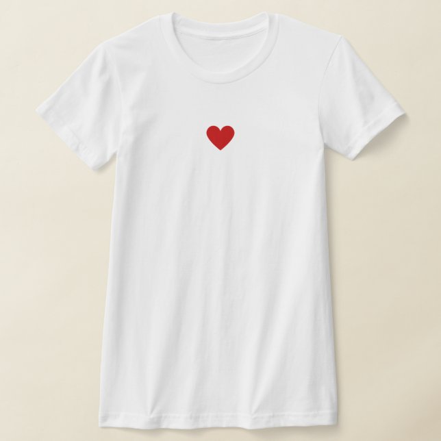 Modern Red & White Heart Love Stylish Chic Custom T-Shirt (Laydown)
