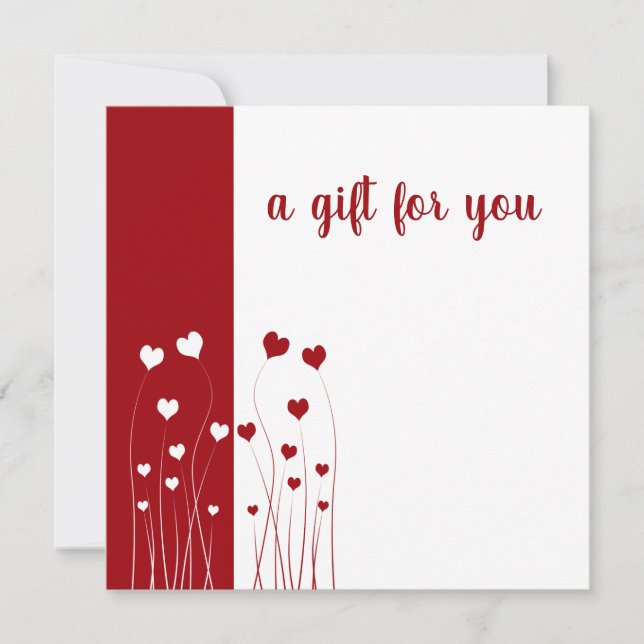 Modern Red White Romantic Love Hearts Gift Card (Front)