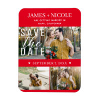 Modern Red & White Save the Date Wedding 3 Photos