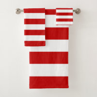 Modern Red White Stripes Geometric Pattern