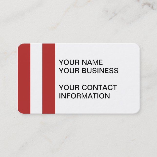 Modern Red White Stripes Pattern Business Card (Front)