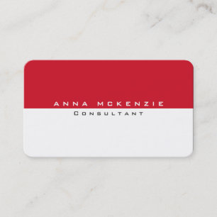 Modern Red White Unique Trendy Creative Business Card