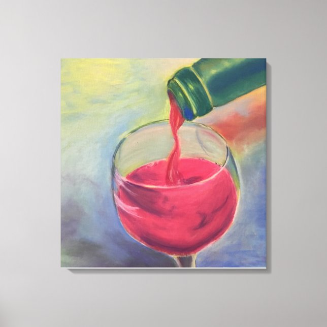 Modern Red Wine Glass Bottle Artistic Wall Art (Front)