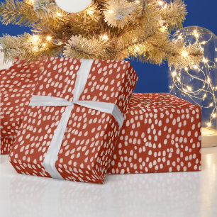 Modern Red With White Spots Pattern Wrapping Paper