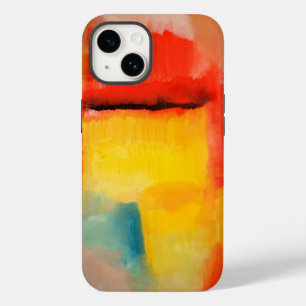 Modern Red Yellow Abstract Painting iPhone 14 Case