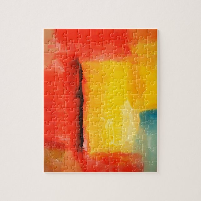 Modern Red Yellow Abstract Painting Jigsaw Puzzle (Vertical)