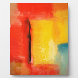 Modern Red Yellow Abstract Painting Plaque