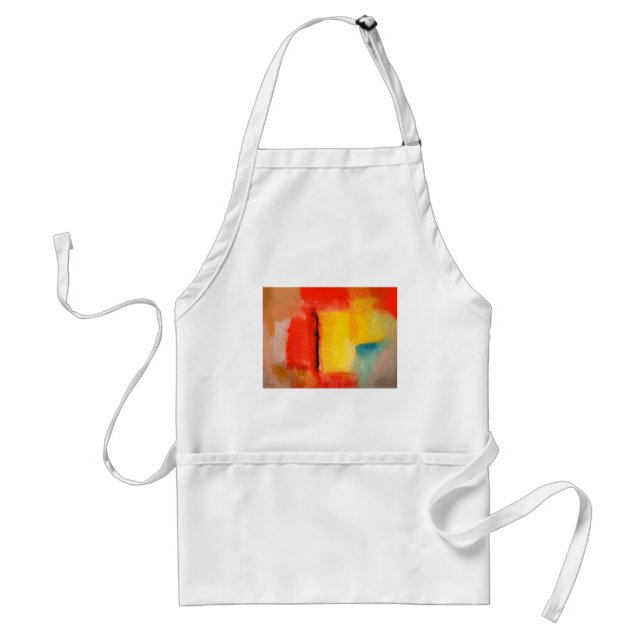 Modern Red Yellow Abstract Painting Standard Apron (Front)