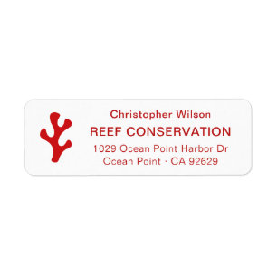 Modern Reef Logo Red White Business Return Address