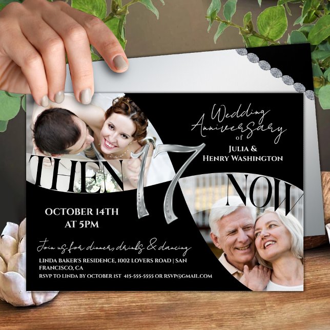 Modern Refined 17th Wedding Anniversary Invitation (Creator Uploaded)