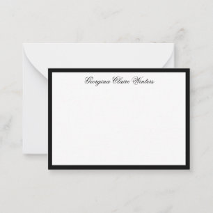 Modern Refined Elegant Black Script Calligraphy Card