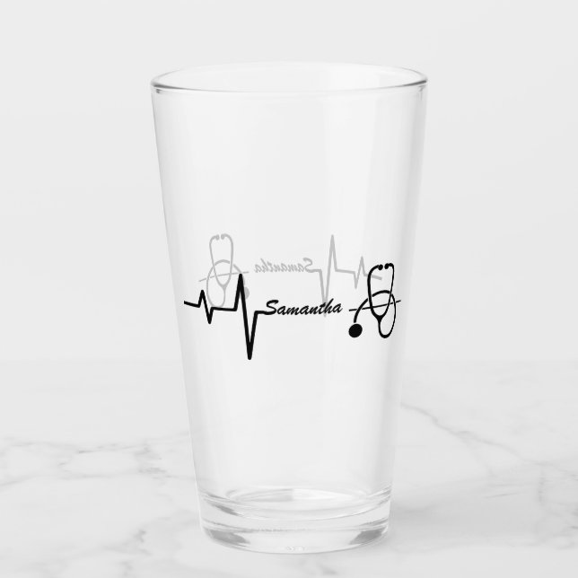 Modern Registered Nurse Graduation Gift  Glass (Front)