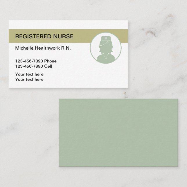 Modern Registered Nurse Medical Businesscards Business Card (Front/Back)