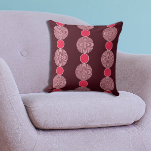 Modern Regular Pink Circle Line Pattern Cushion
