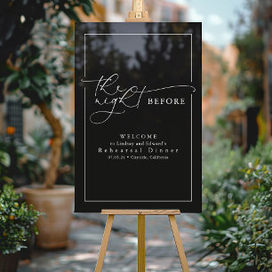 Modern Rehearsal Dinner Black Big Welcome Acrylic Sign