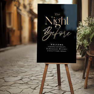 Modern Rehearsal Dinner Black Welcome Acrylic Sign
